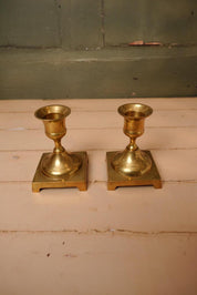 Pair Vintage Brass Candlesticks