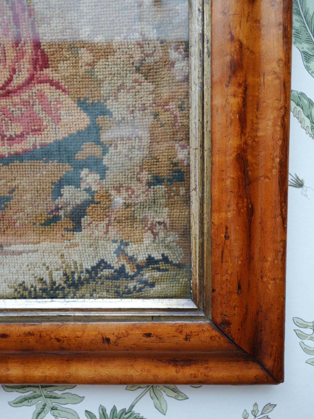 Victorian Framed Needlepoint Tapestry