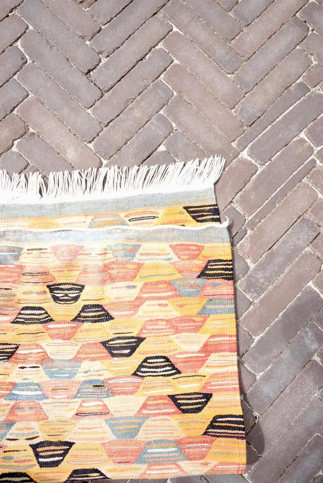 Vintage Kilim-Style Flatwoven Rug
