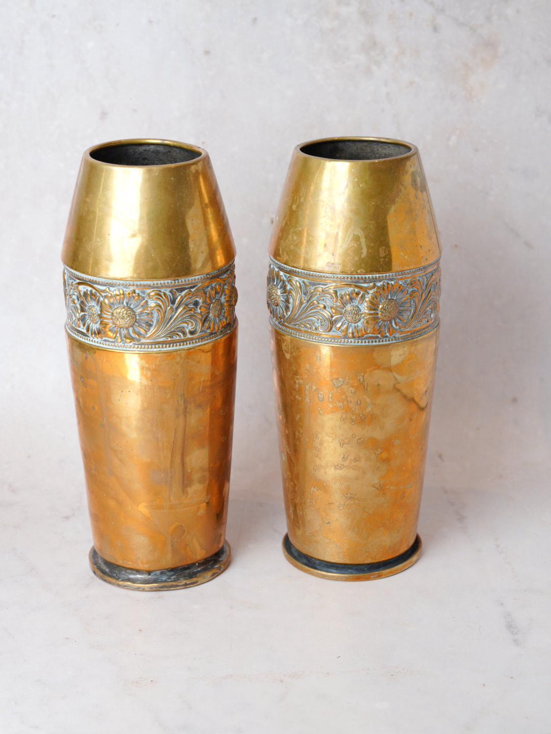Pair of Vintage Brass Vases