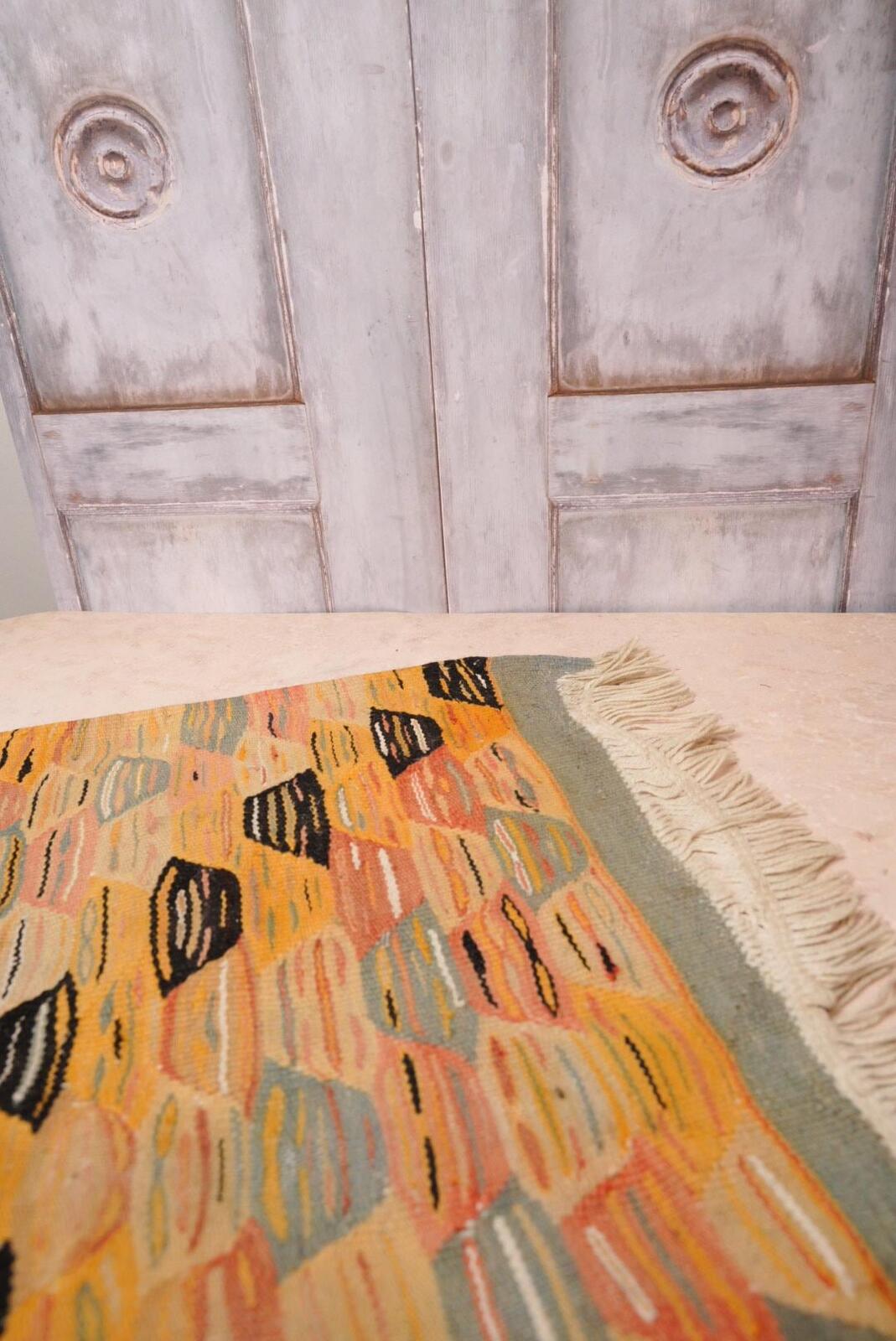 Vintage Kilim-Style Flatwoven Rug