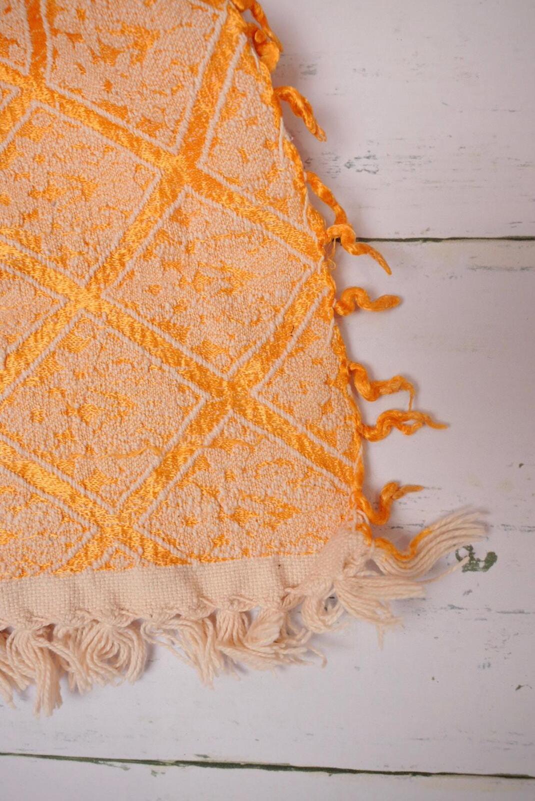 Vintage Orange Moroccan Style Throw