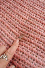 Vintage Pink Crochet Bed Throw