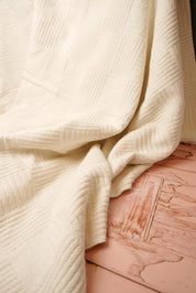 Cream Cotton Bedspread Throw