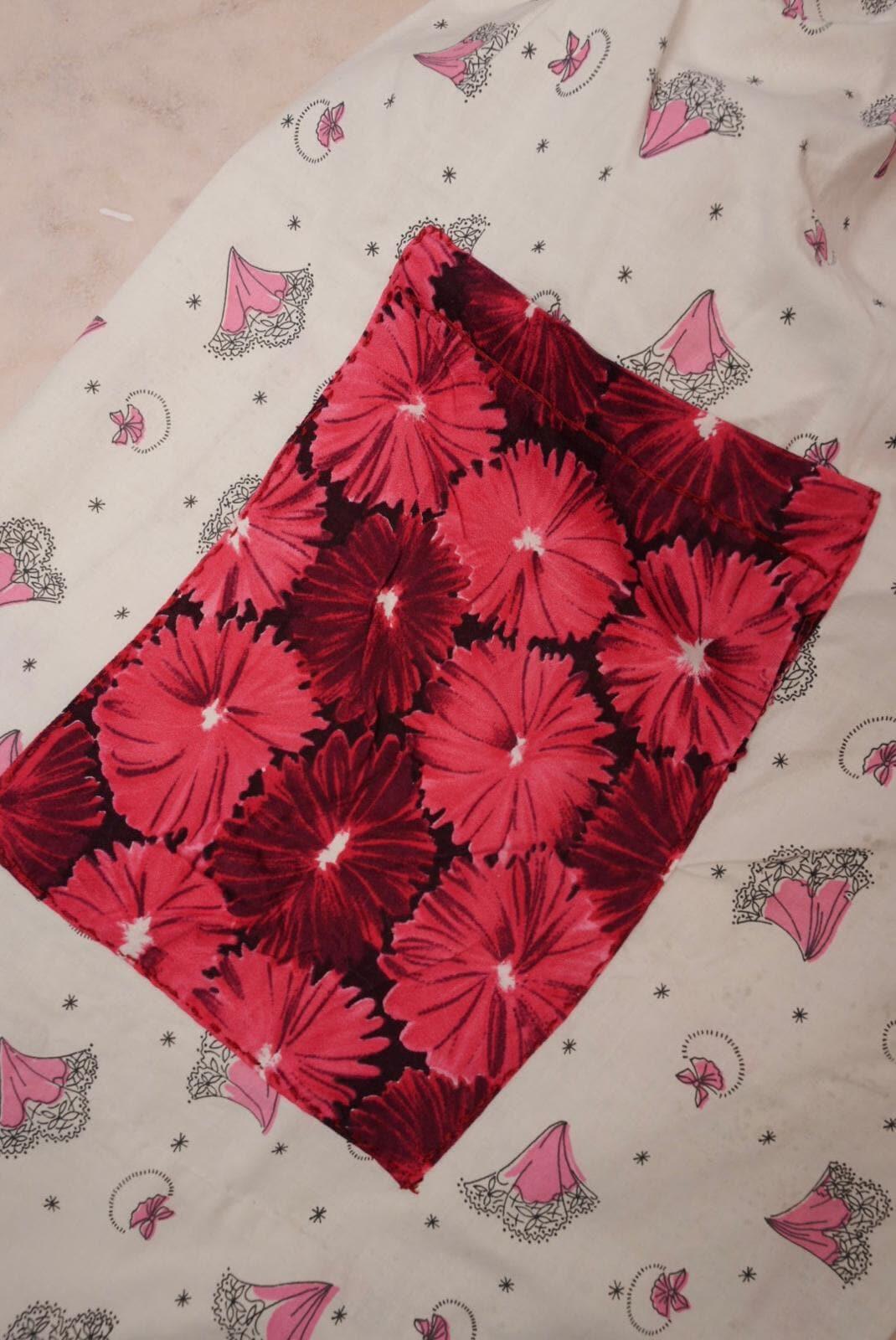 Vintage 1950s Floral Cotton Apron