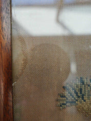 Victorian Framed Floral Needlepoint Tapestry