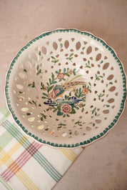 Portuguese hand-painted pierced bowl