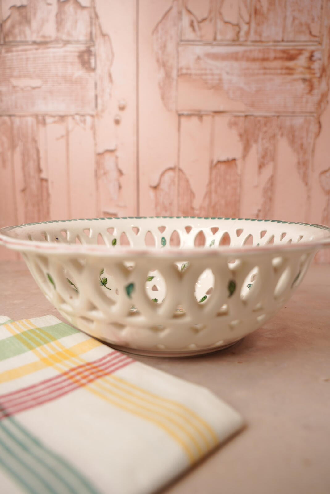 Portuguese hand-painted pierced bowl