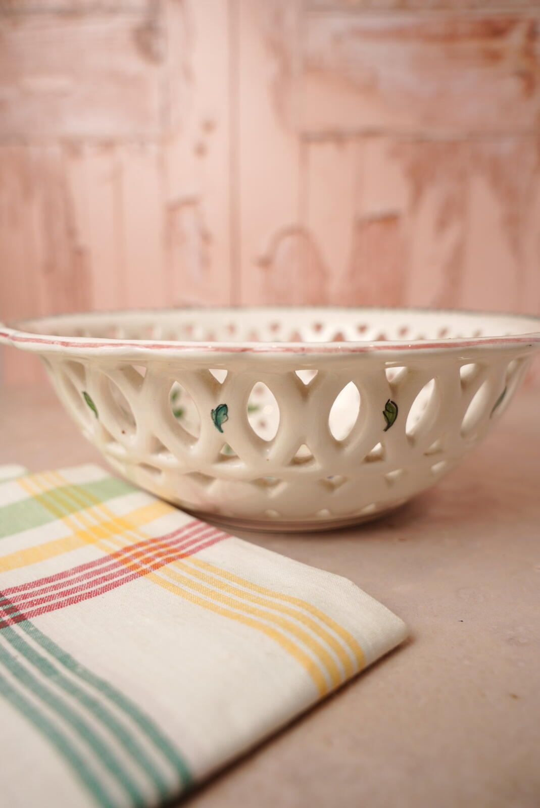 Portuguese hand-painted pierced bowl