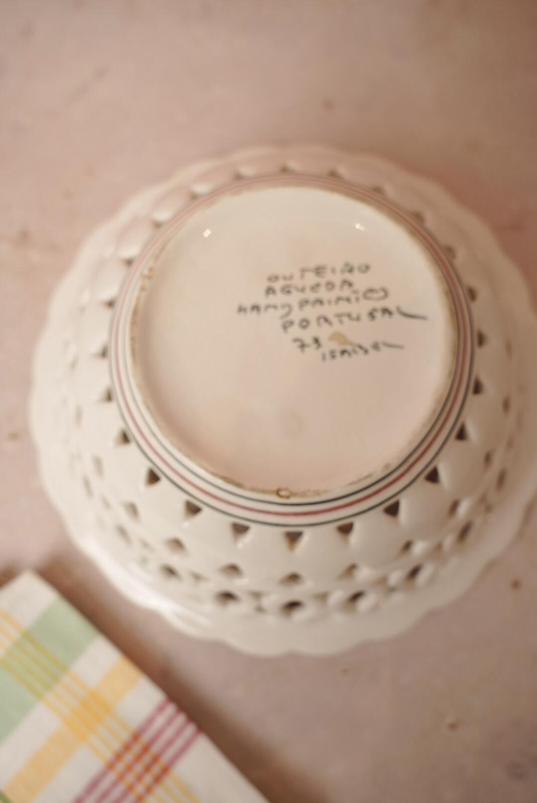 Portuguese hand-painted pierced bowl