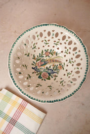 Portuguese hand-painted pierced bowl