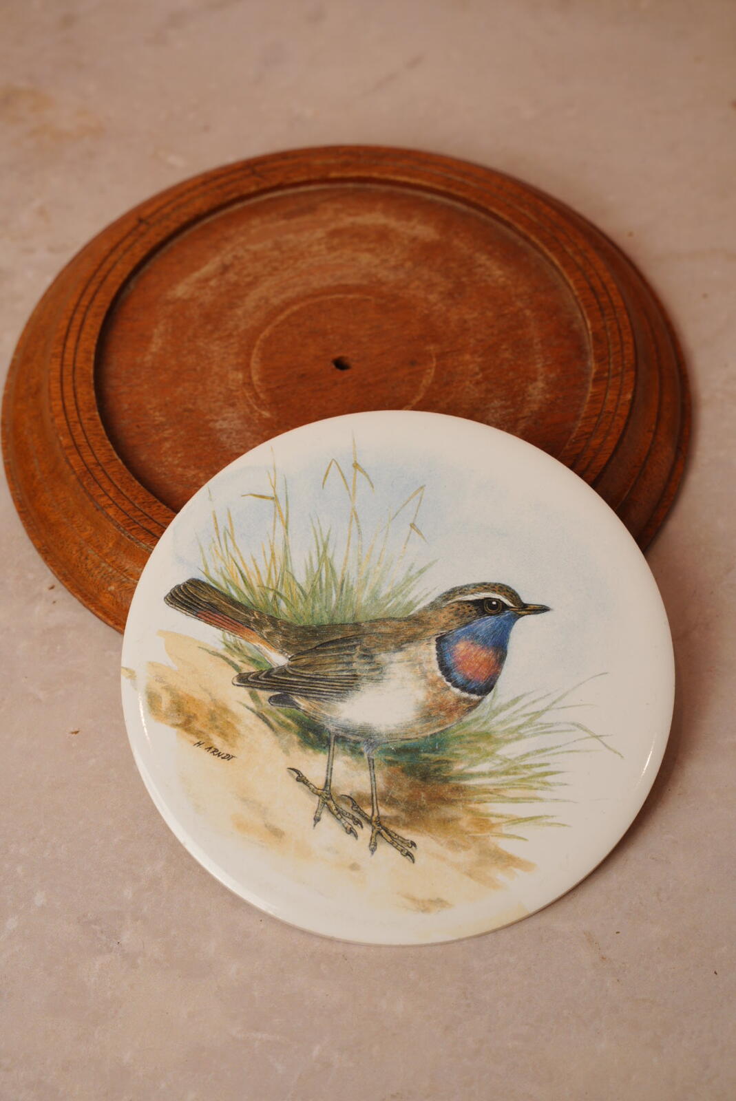 Vintage Bluethroat Bird Wall Plaque