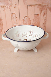 Vintage White Enamel Colander