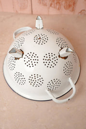 Vintage White Enamel Colander