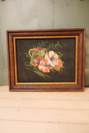 Vintage Floral Still Life Oil Painting