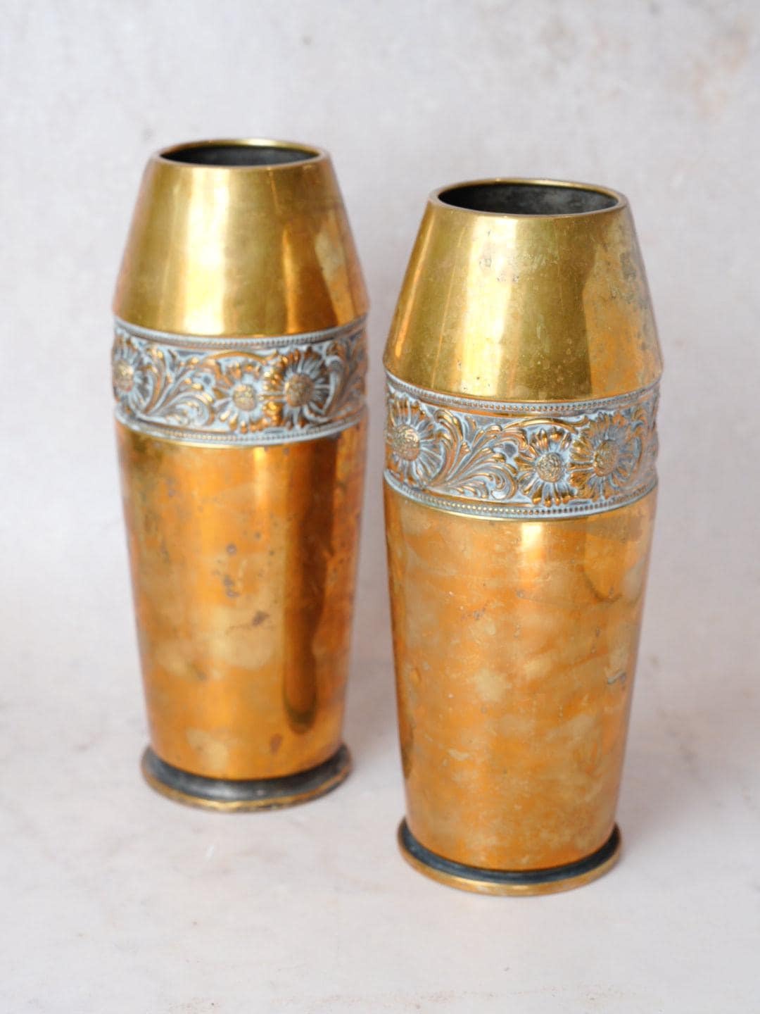Pair of Vintage Brass Vases