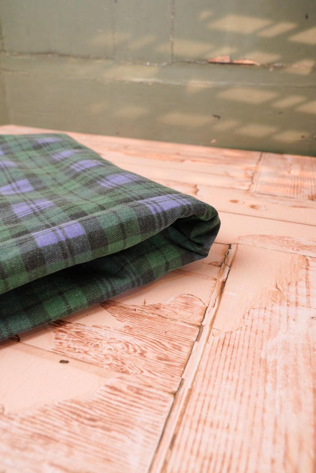 Vintage Green Blue Tartan Tablecloth
