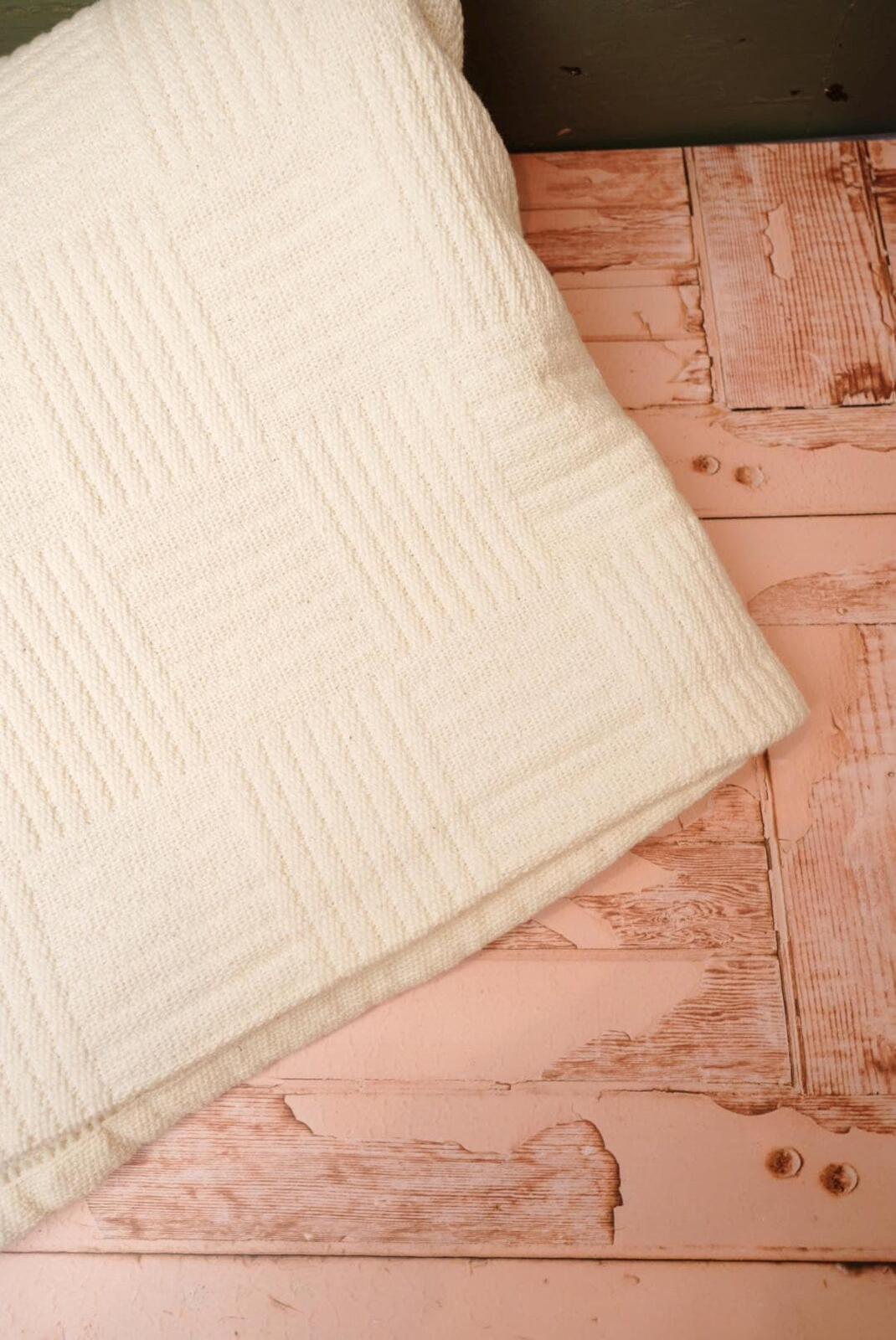 Cream Cotton Bedspread Throw