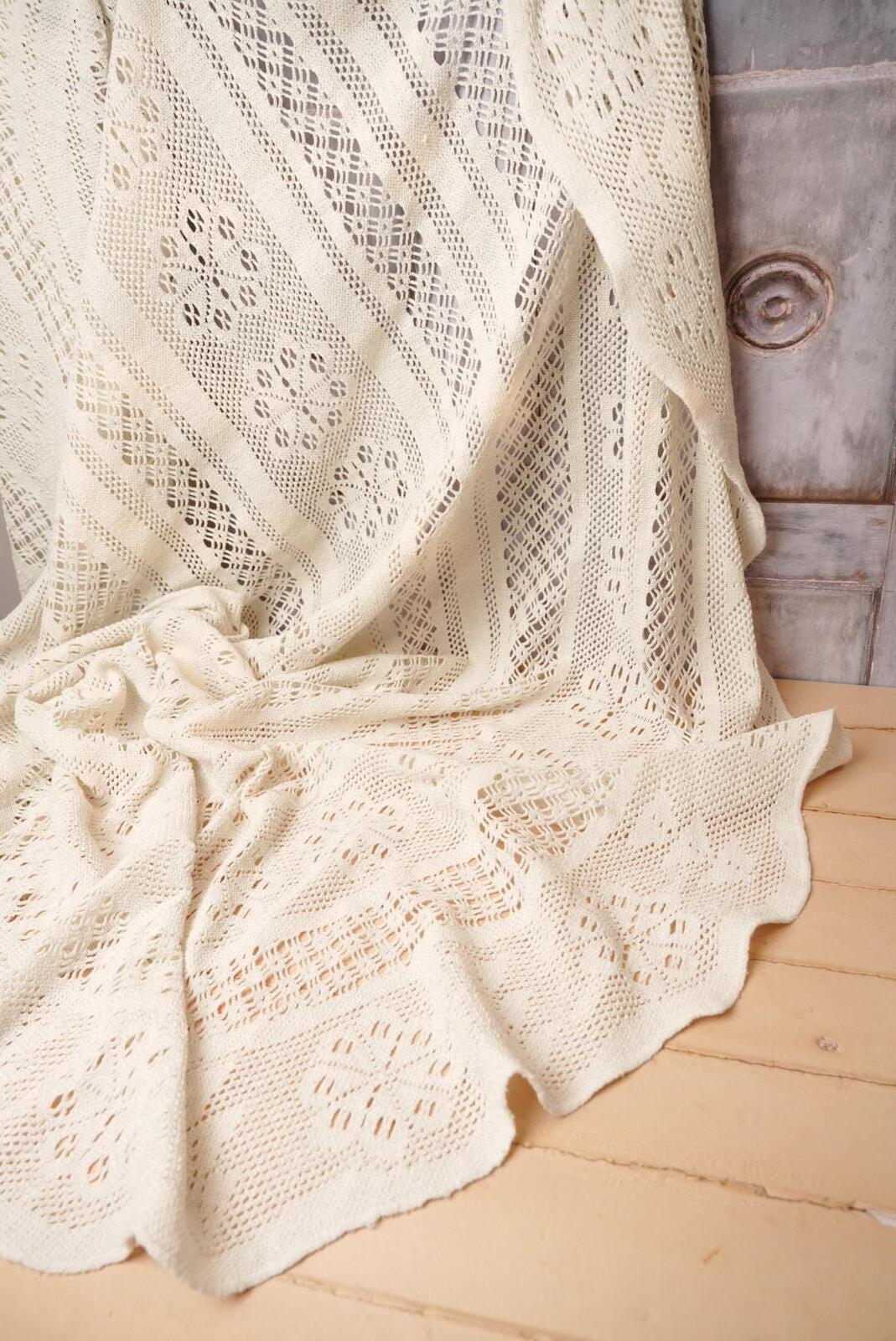 White Oval Crochet Tablecloth