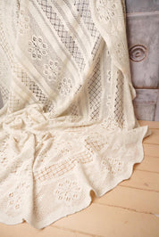 White Oval Crochet Tablecloth