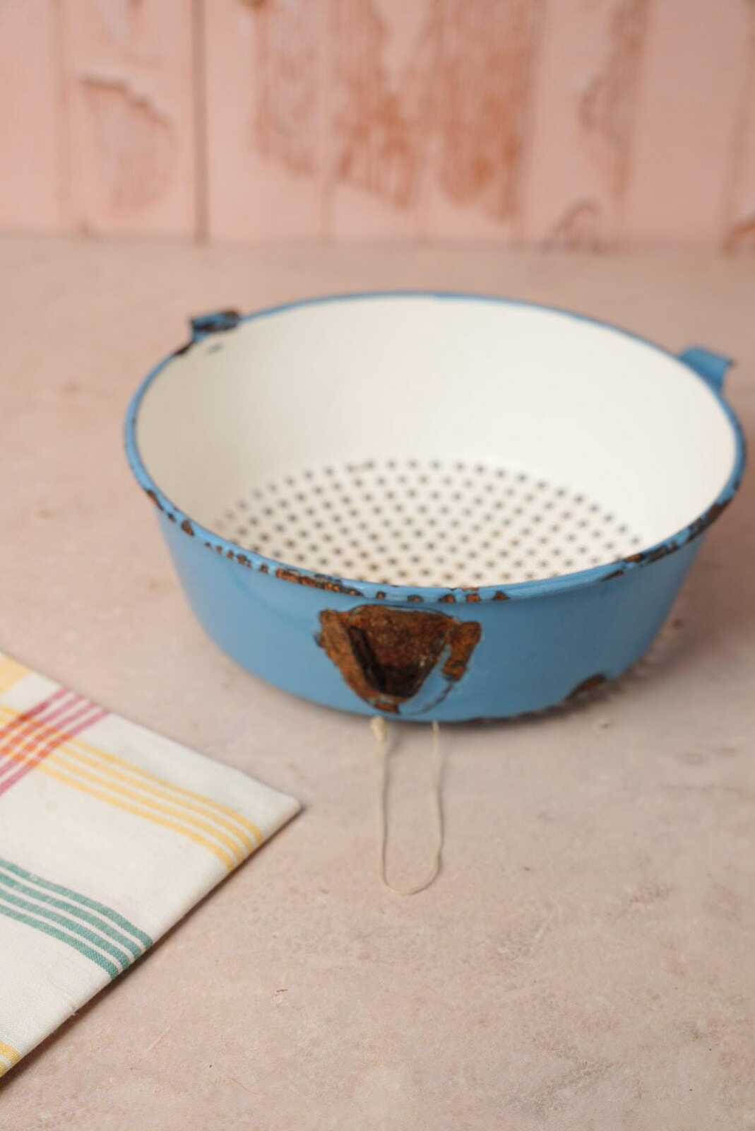 Blue Enamel Colander