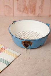 Blue Enamel Colander