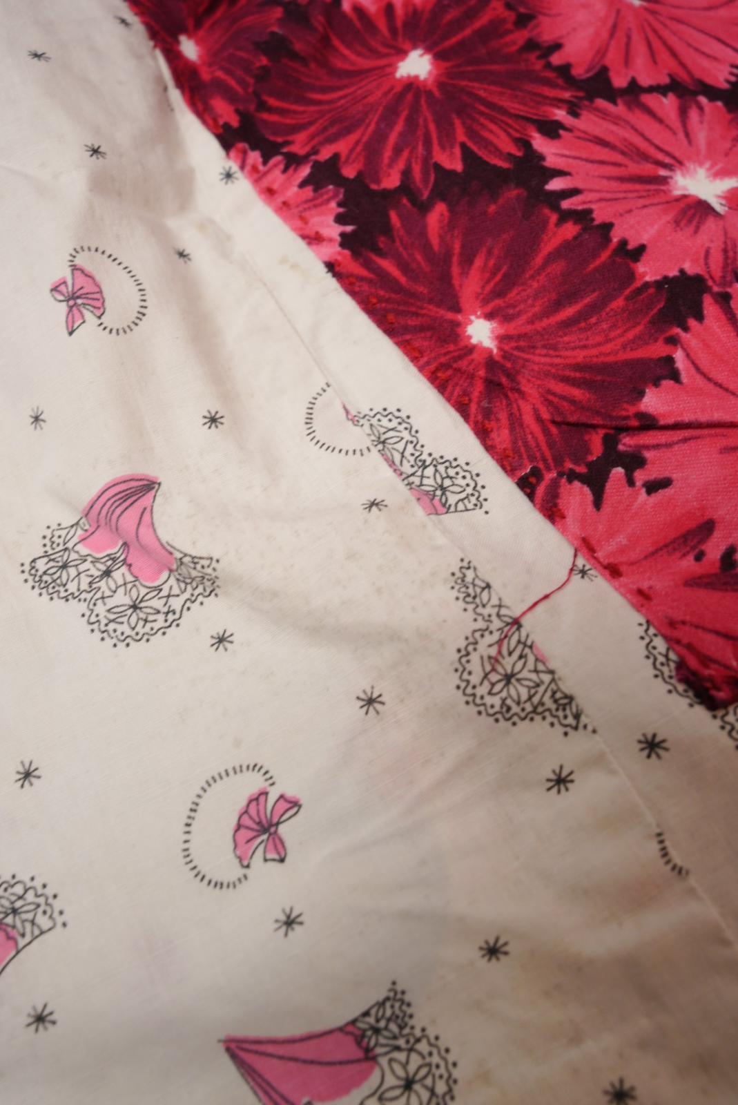 Vintage 1950s Floral Cotton Apron