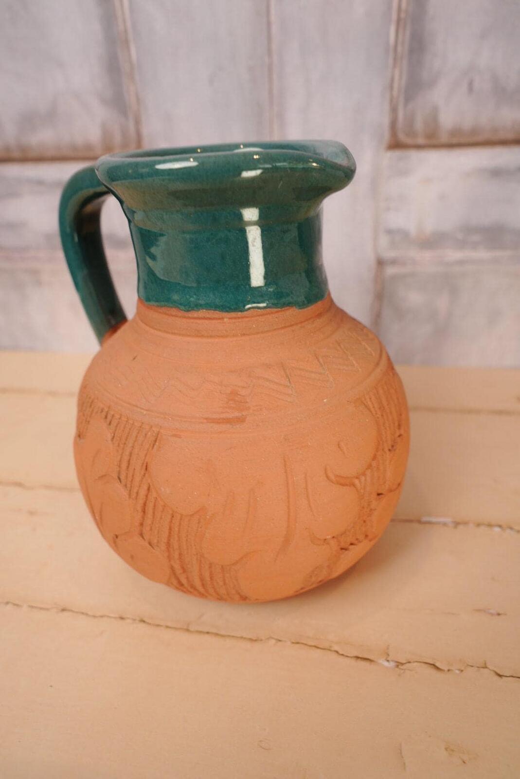 Vintage Terracotta Glazed Jug