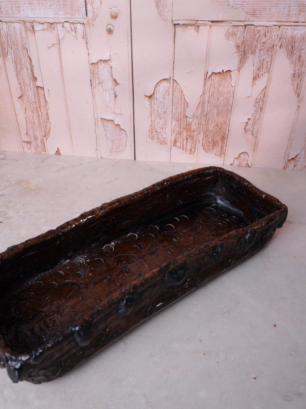 Brown Glazed Ceramic Tray