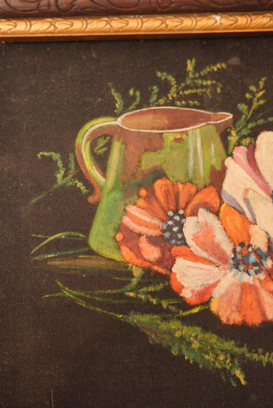 Vintage Floral Still Life Oil Painting