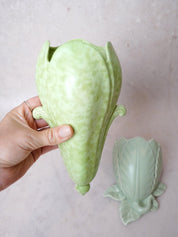 Green Pair Leaf Wall Pocket Vases