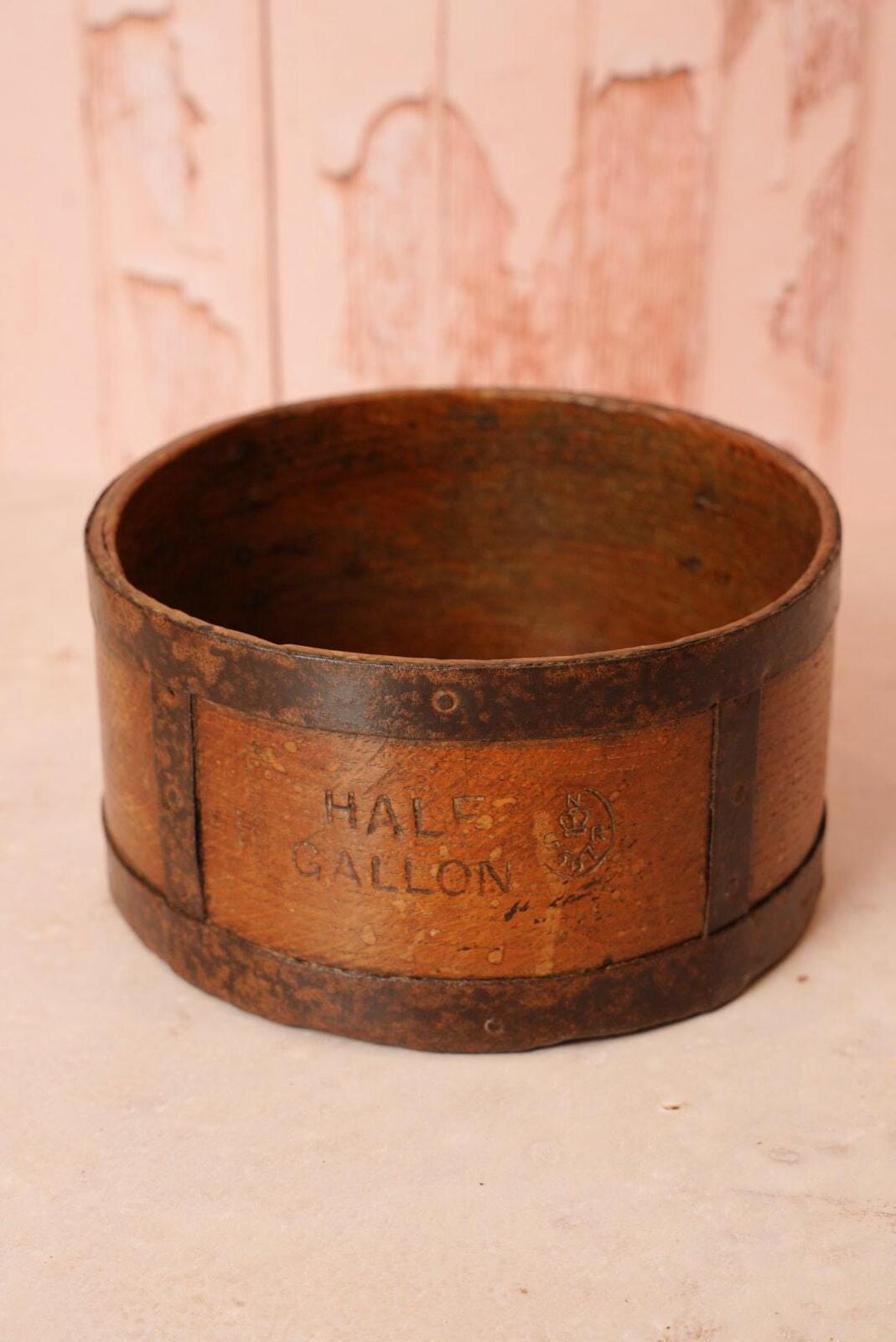 Antique Half Gallon Wooden Grain Measure