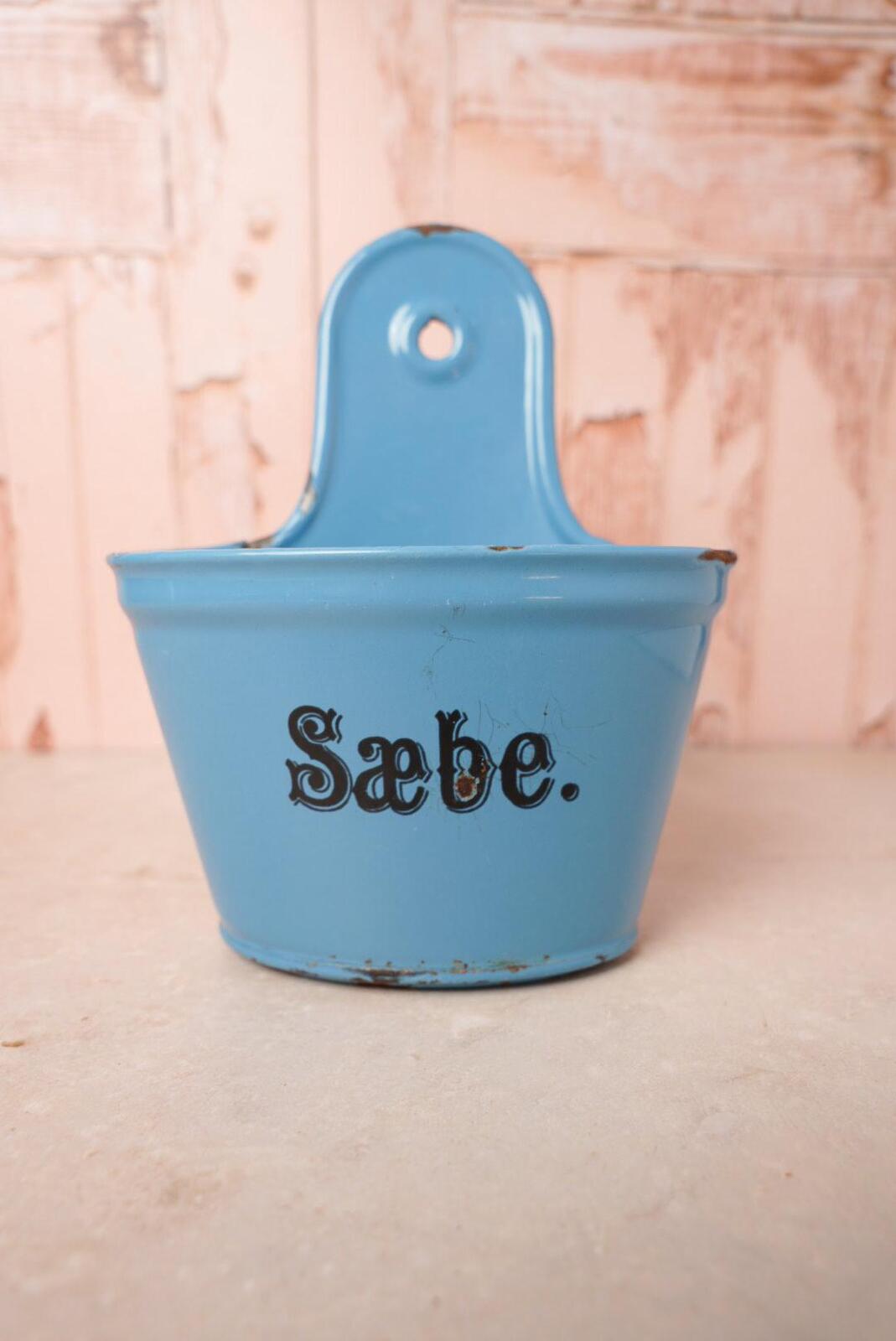 Blue Enamel Soap Pot