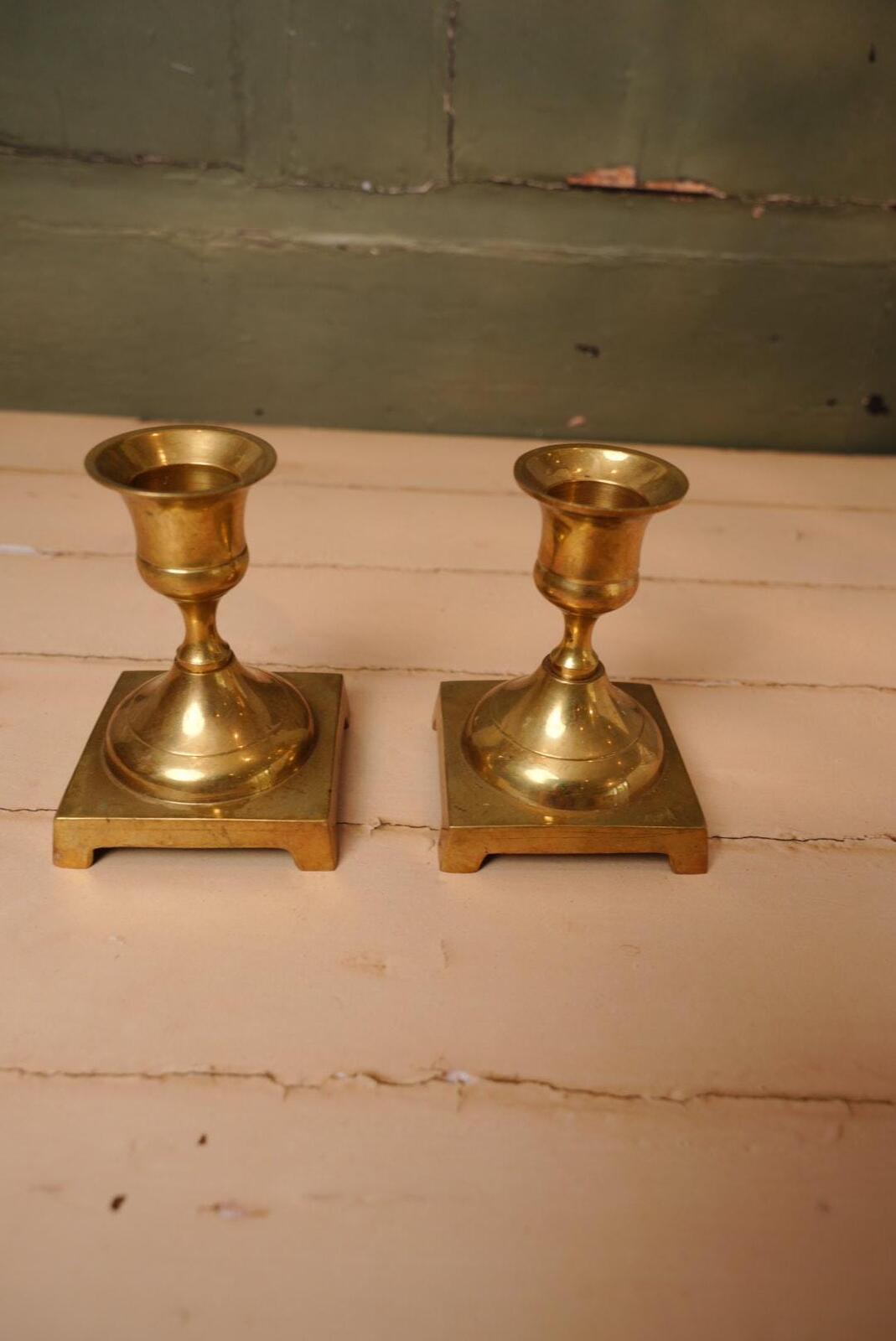 Pair Vintage Brass Candlesticks