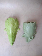 Green Pair Leaf Wall Pocket Vases