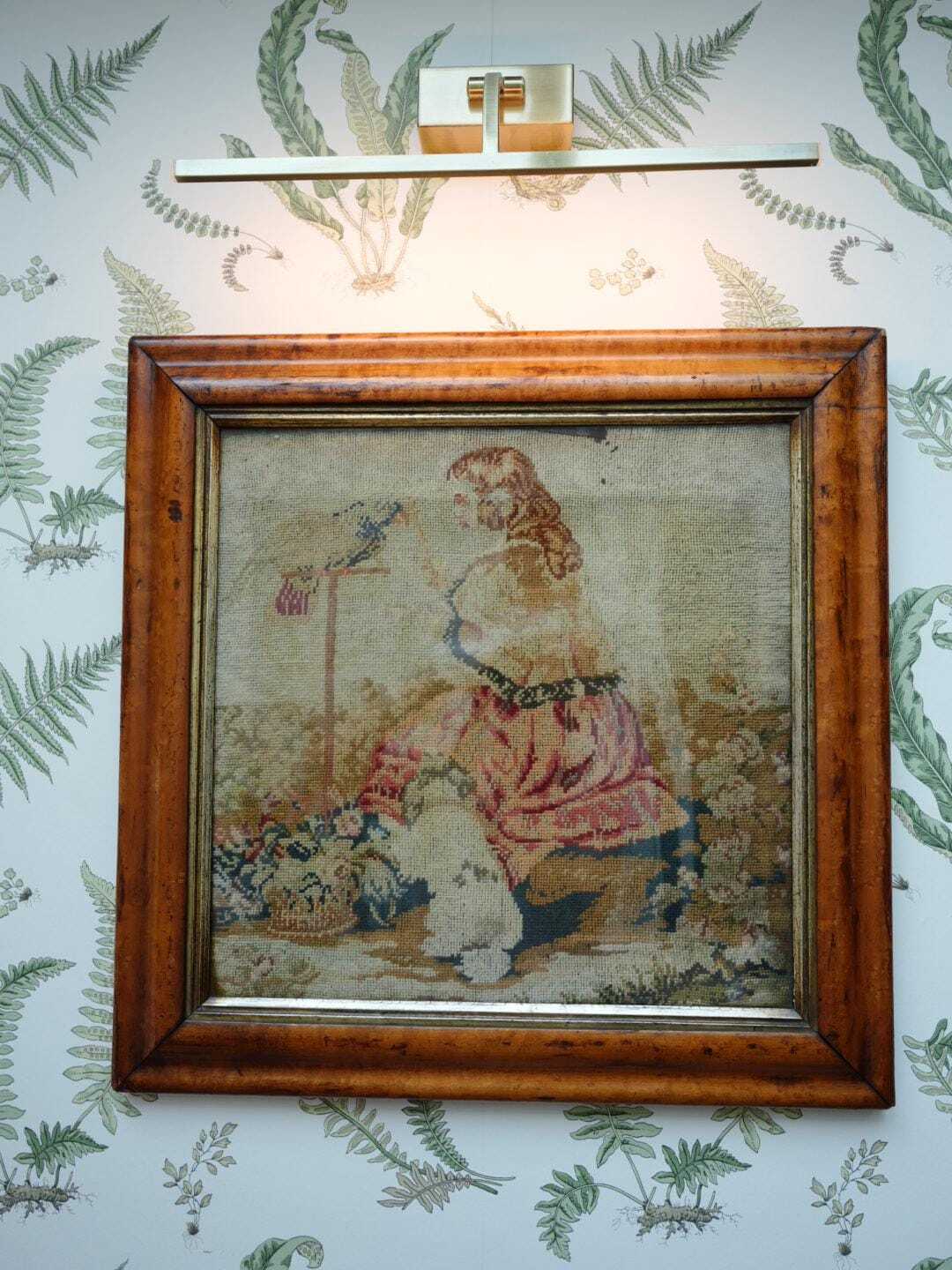 Victorian Framed Needlepoint Tapestry