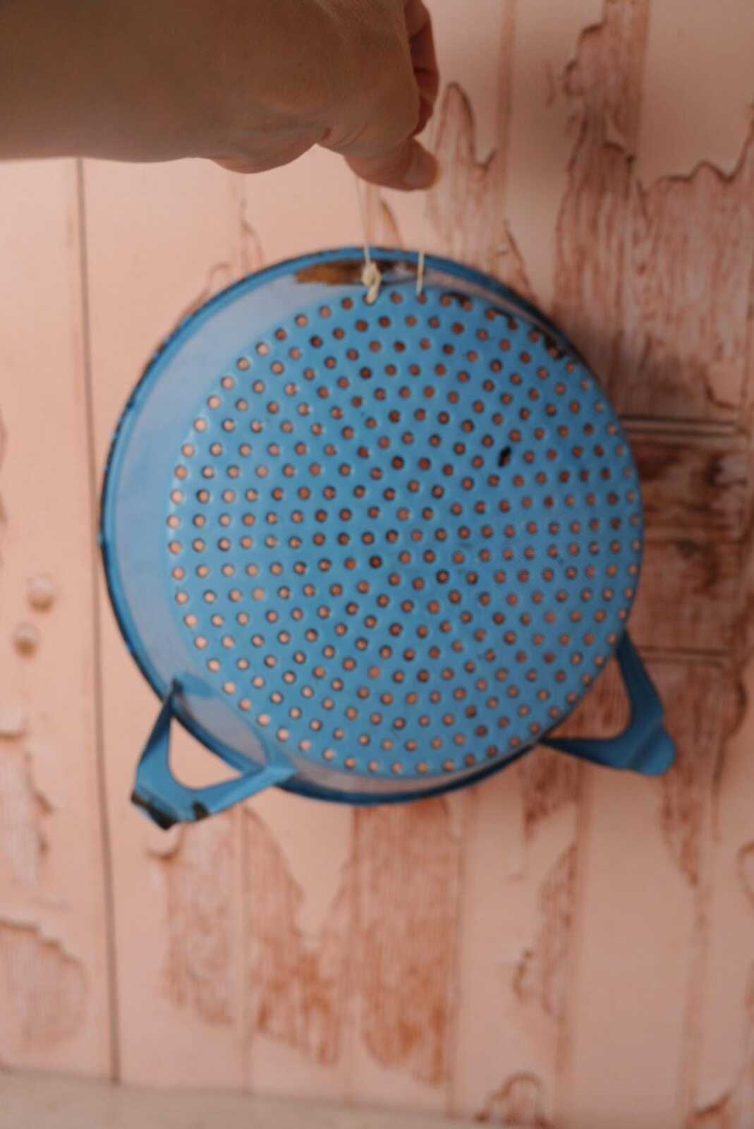 Blue Enamel Colander