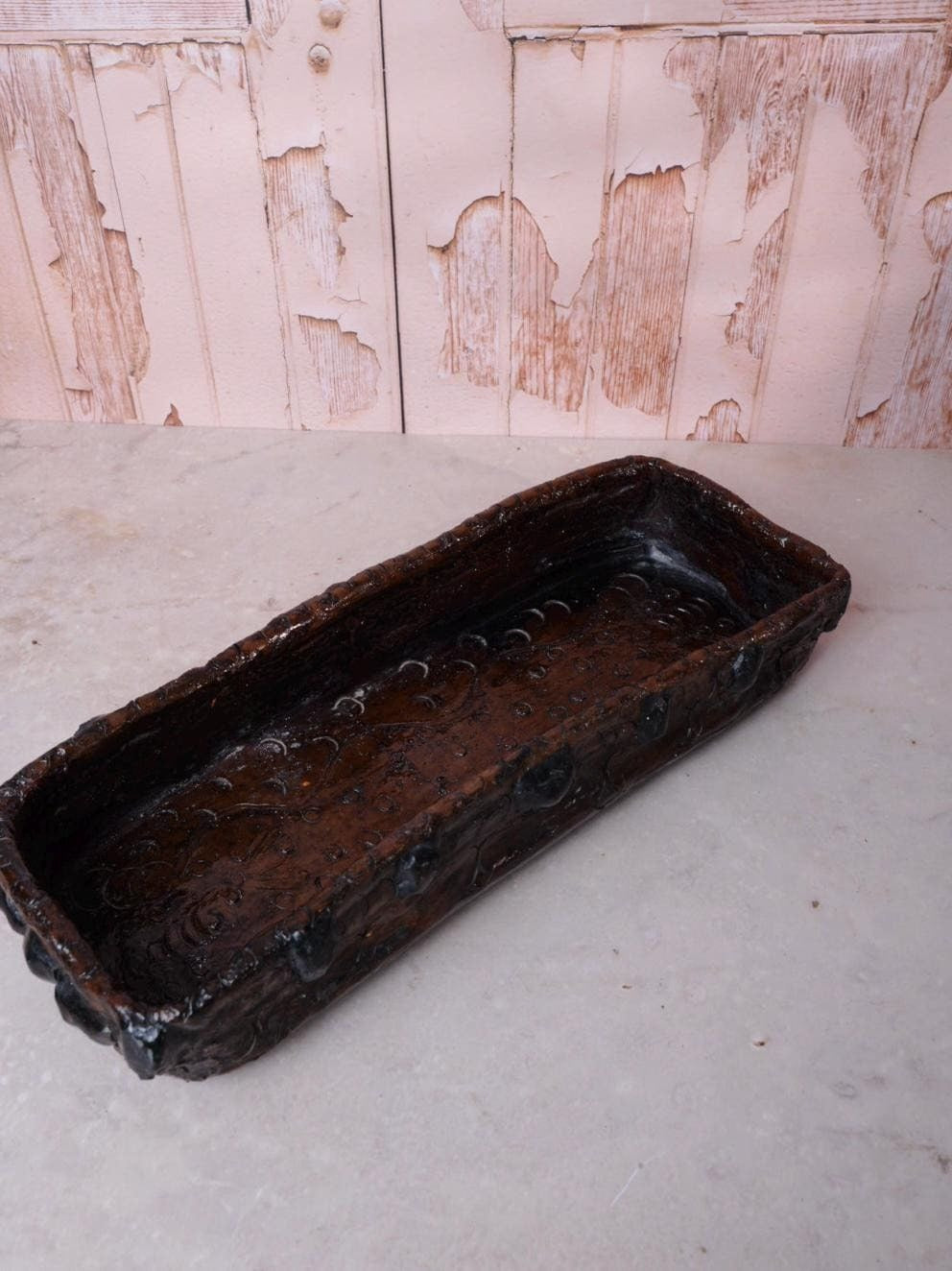 Brown Glazed Ceramic Tray