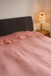 Vintage Pink Crochet Bed Throw