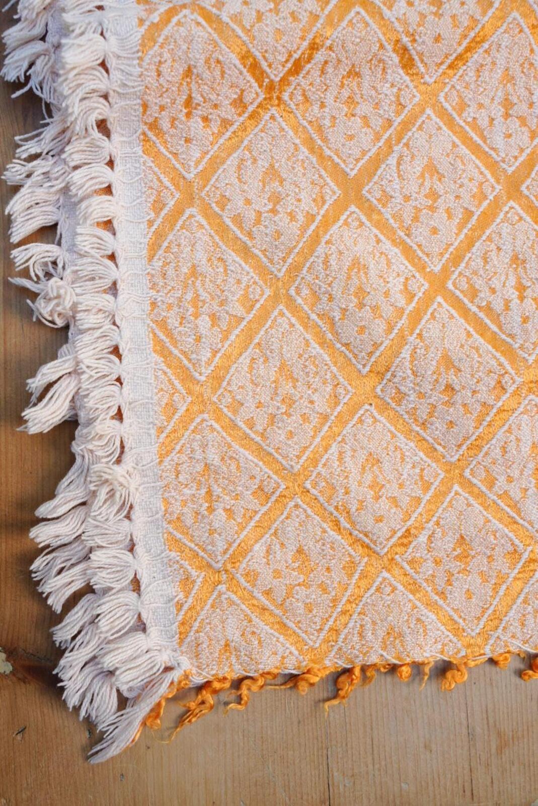 Vintage Orange Moroccan Style Throw