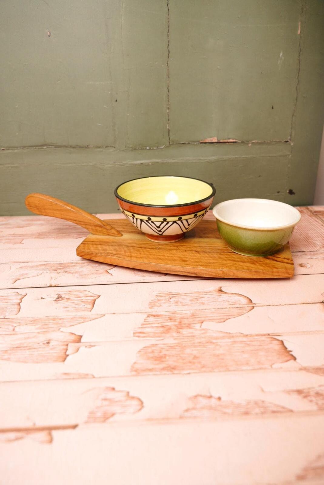 Vintage Wooden Cheese Board With Handle