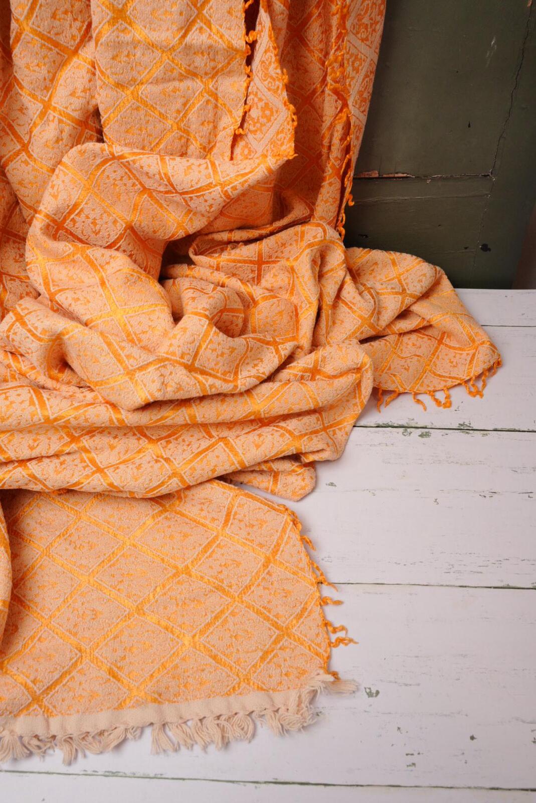 Vintage Orange Moroccan Style Throw
