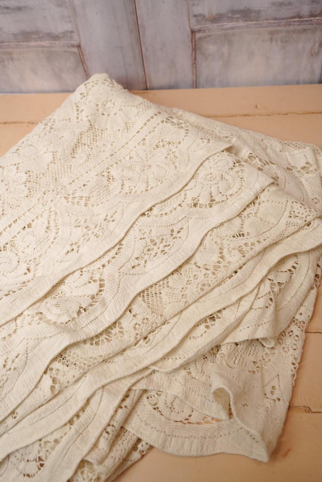 Vintage White Lace Tablecloth