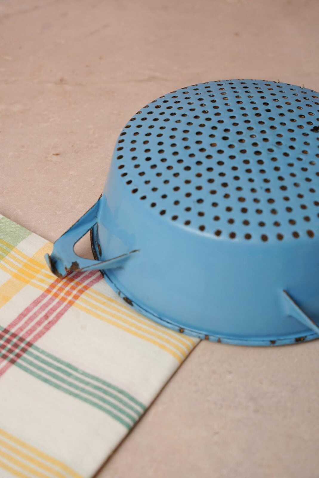 Blue Enamel Colander