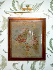Victorian Framed Floral Needlepoint Tapestry