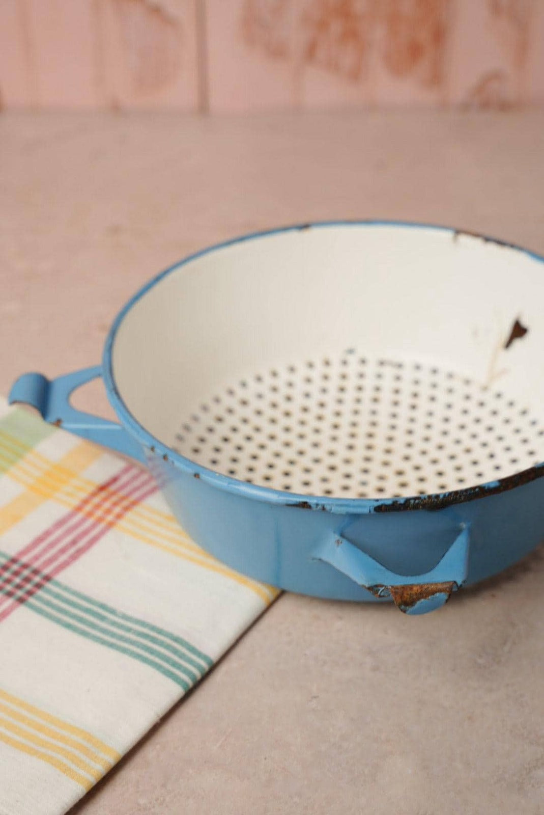 Blue Enamel Colander