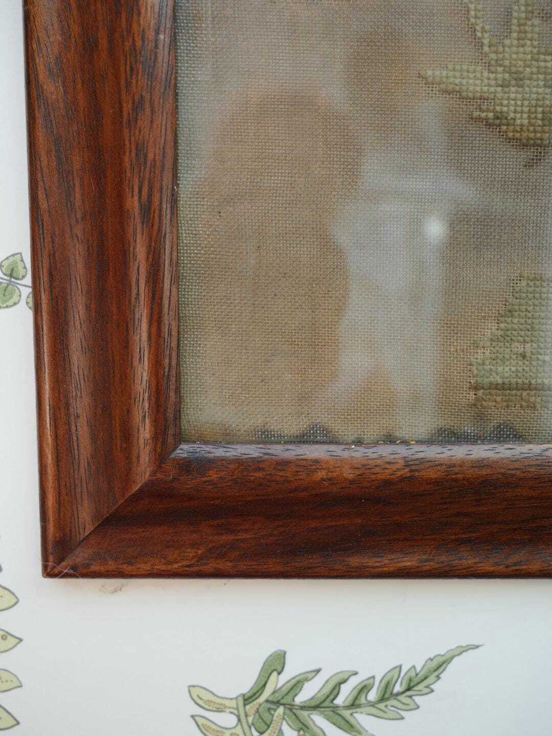 Victorian Framed Floral Needlepoint Tapestry