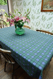Vintage Green Blue Tartan Tablecloth