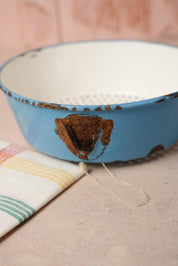 Blue Enamel Colander