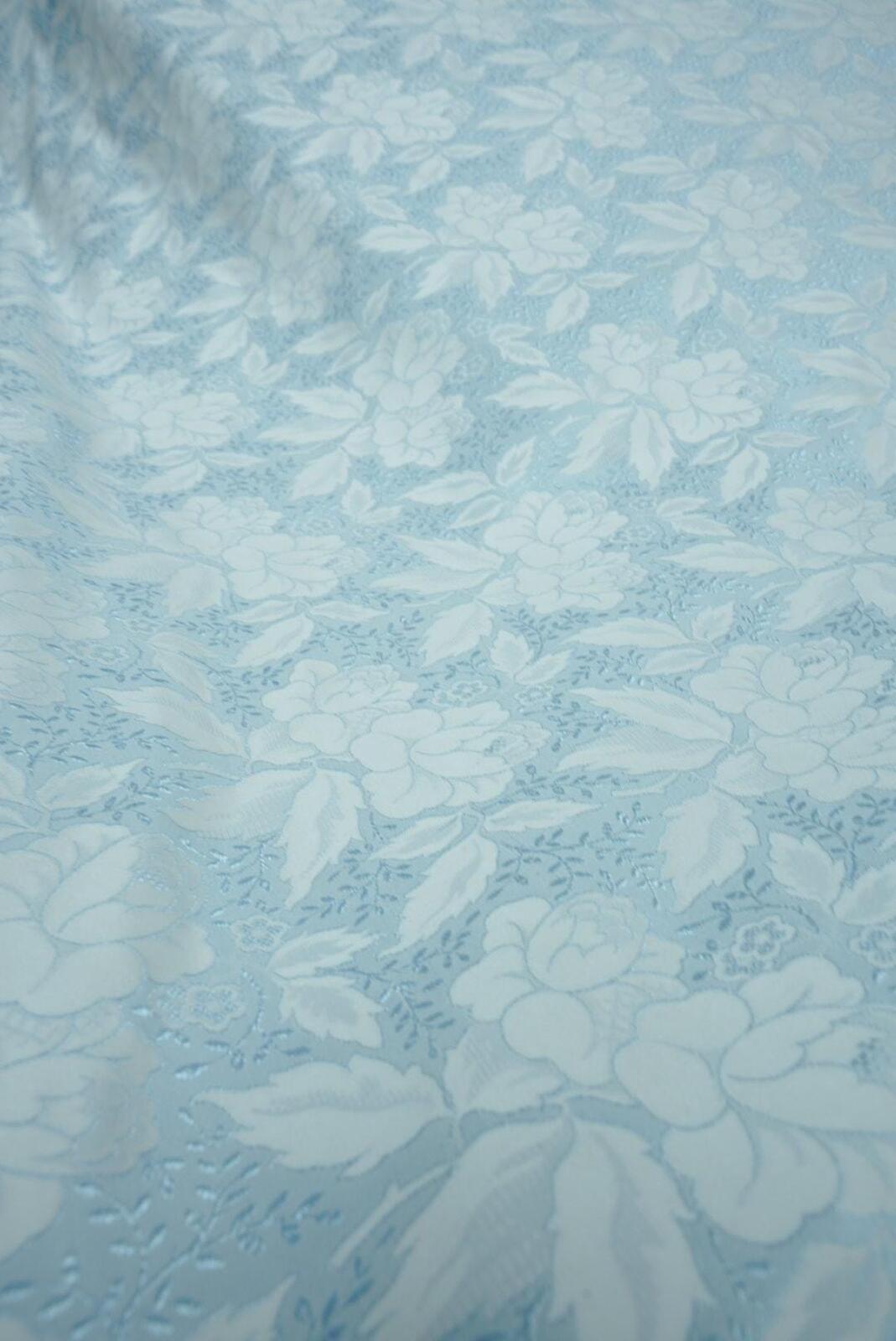 Vintage Cecchi Blue Floral Damask bed throw